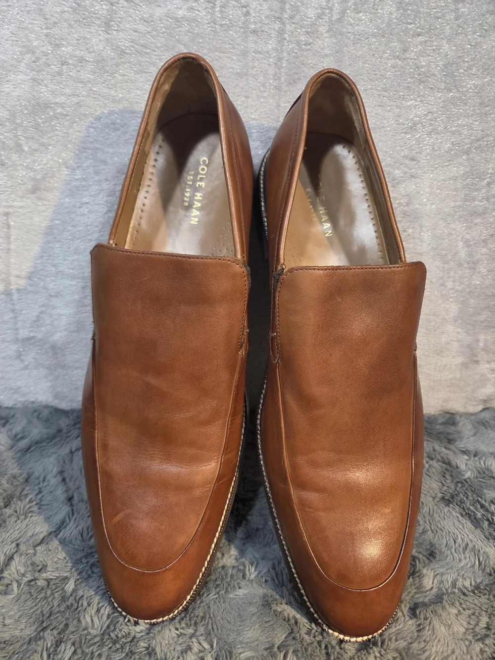 Cole Haan Men's Cognac Leather Slip-On Loafers